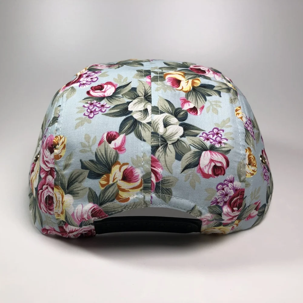 Custom all over sublimation print 5 panel snapback cap hats