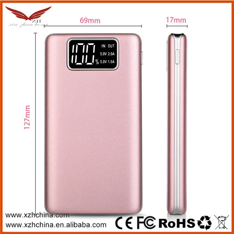 2017 Новый инновационный двойной USD портов 10000 мАч powerbank, мобильный блок питания с фонариком и цифровой дисплей