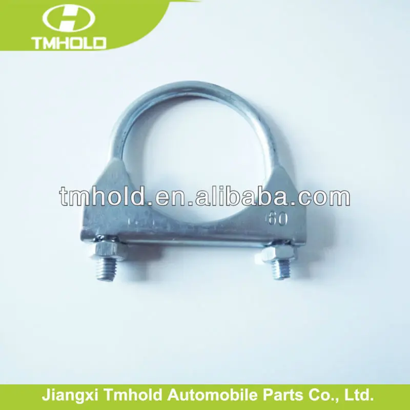 steel U-bolt exhaust muffler silencer clamps clips with M8 nut on automobile