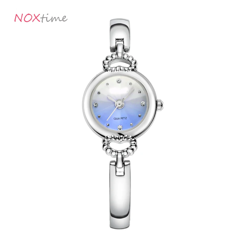silver watch with black face lady watch stainless steel bracelet fashion jewerry lady watch