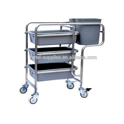 instock MOQ 1pcs dish collecting trolley