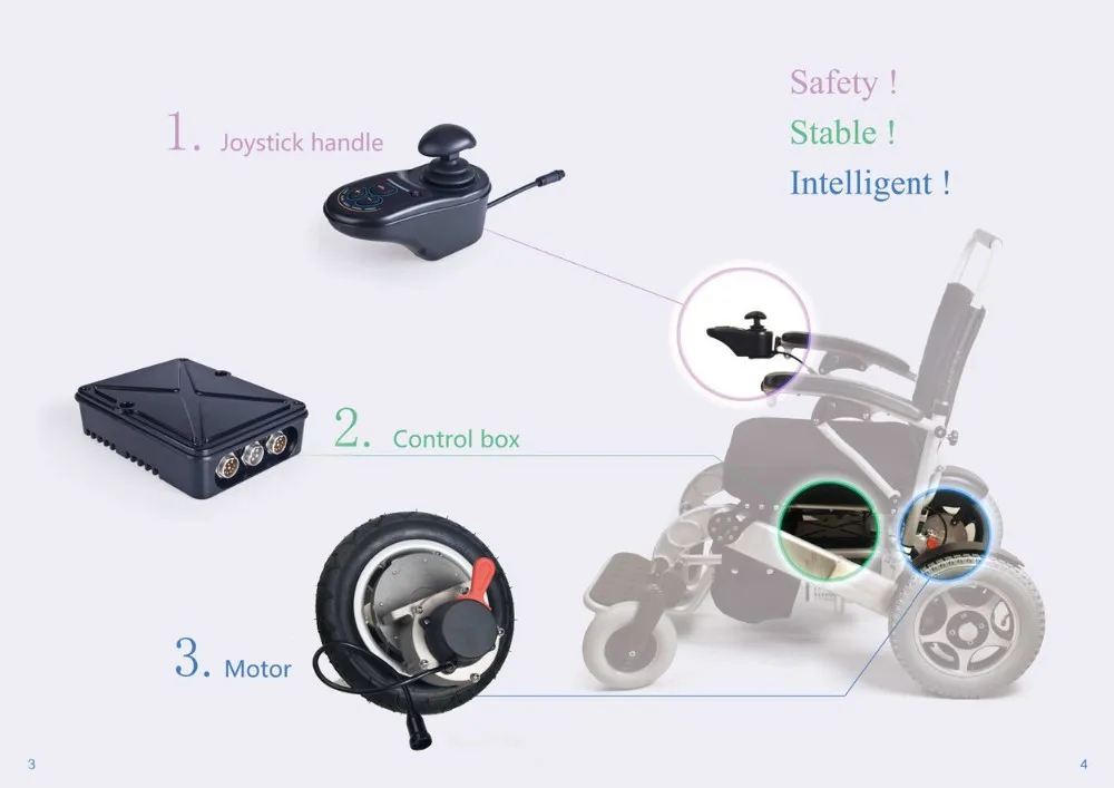 24 В безщеточный электрических инвалидных колясок мотор комплект, Dc привод для инвалидных колясок для инвалидов и пожилых