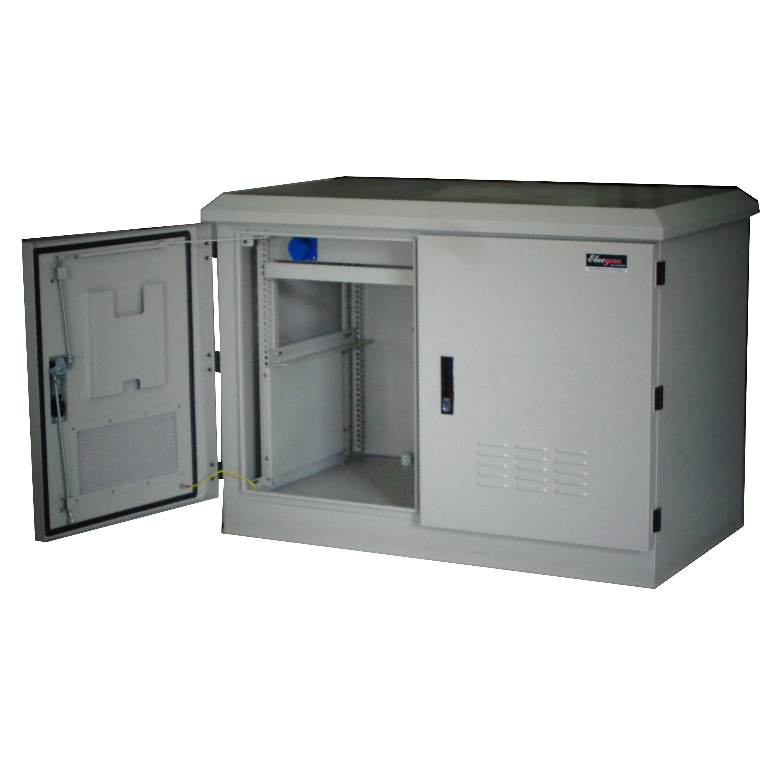 Outdoor industrial battery cabinet waterproof electronic enclosure two compartments two battery racks with fans SK-12090