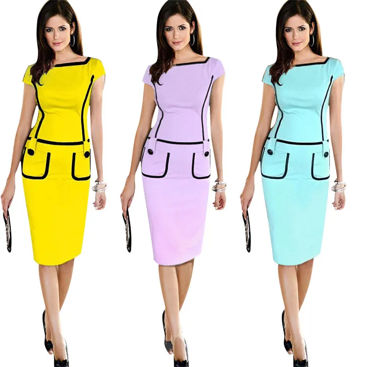 
Womens One Piece Bodycon Dress Pretty Office Wear 