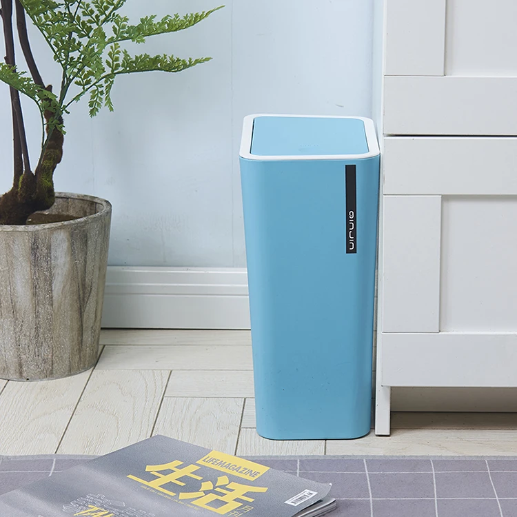 
Push type open top plastic Square trash can 