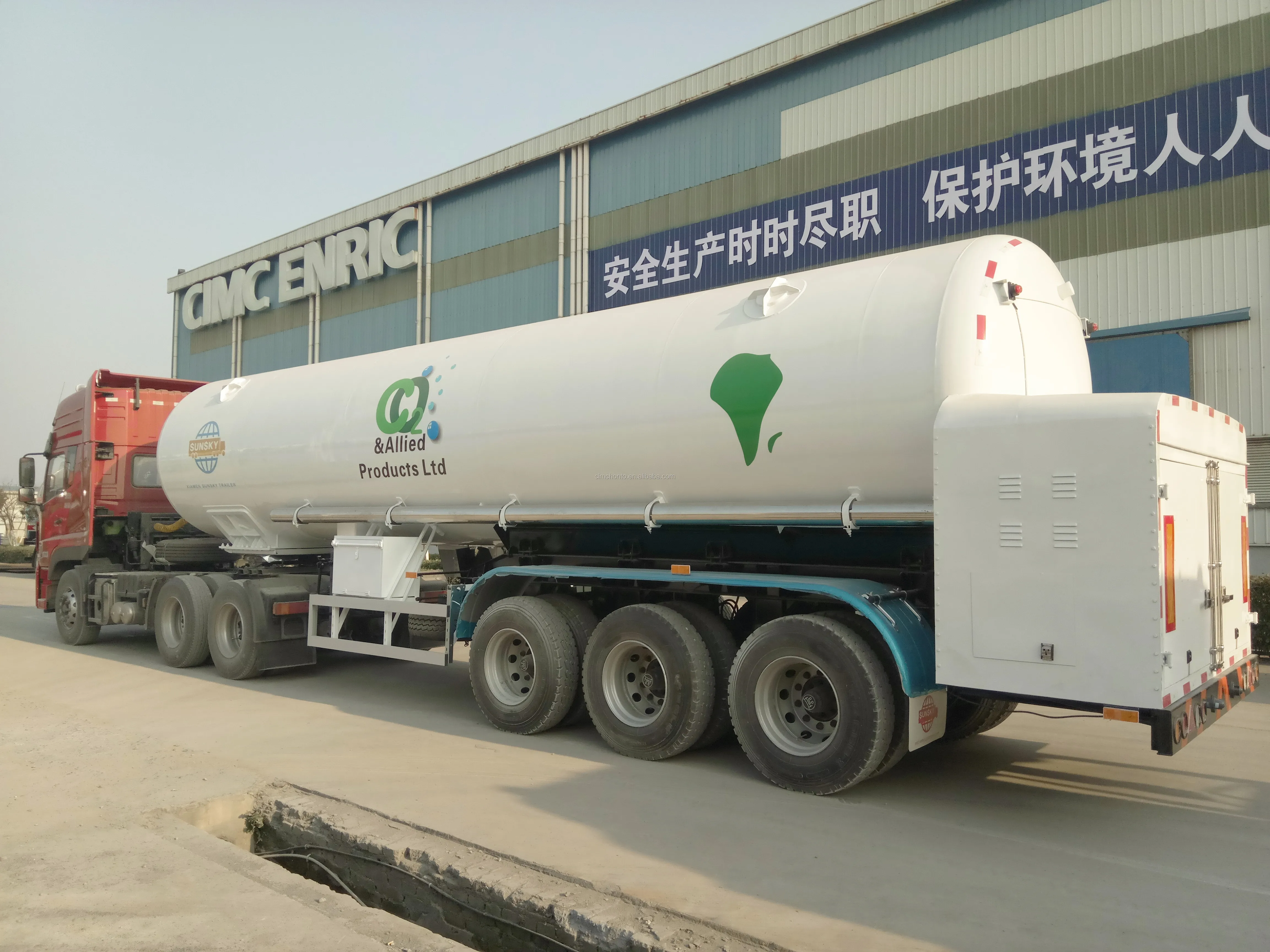 24 75 тонн 27.5m3 криогенной жидкости для углекислого газа LCO2 co2 полуприцеп-цистерна