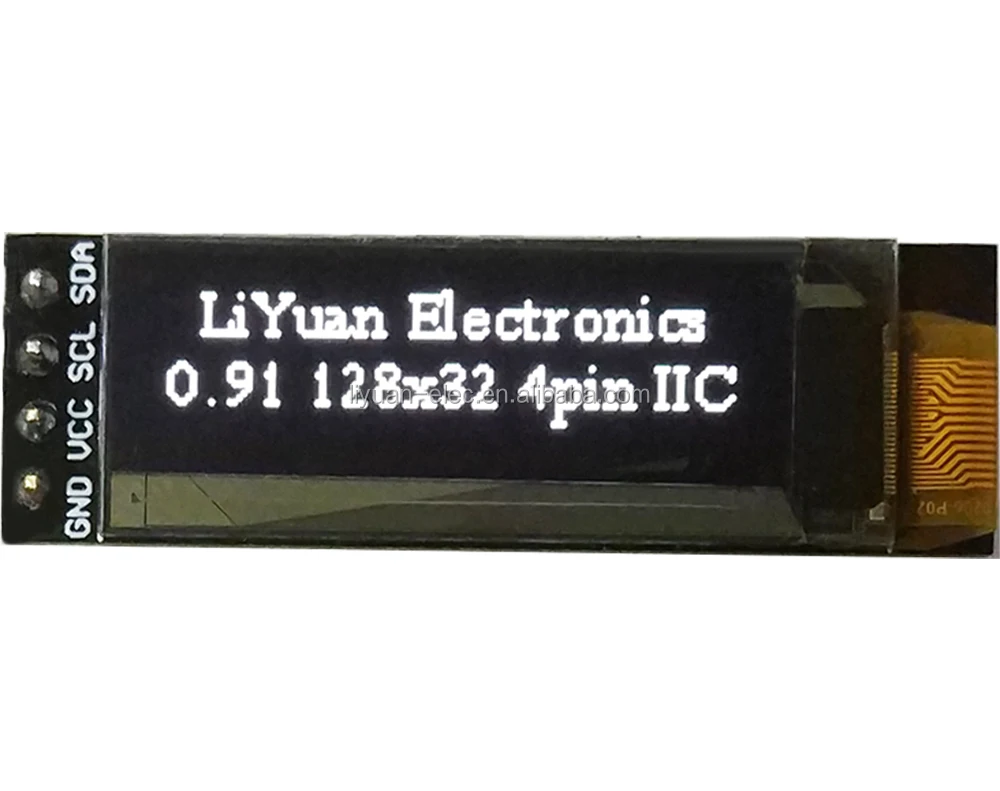 0,91 дюйма 128x32 SSD1306 4-контактный модуль I2C IIC oled с 4 отверстиями