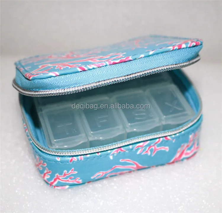7 Days Travel Custom Small Medical Portable Pill Box Cases Pill Organizer Case Weekly Pill Box Compact Size for Vitamin