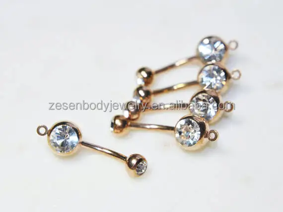 Stainless Clear Crystal Diy O-Ring Add A Charm Belly Ring With Loop Accessories Women Belly Rings Piercing Jewelry