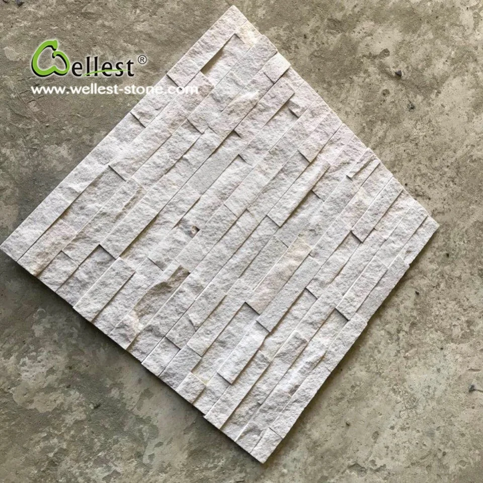 chinese hot sale white quartzite culture stone for wall decorative
