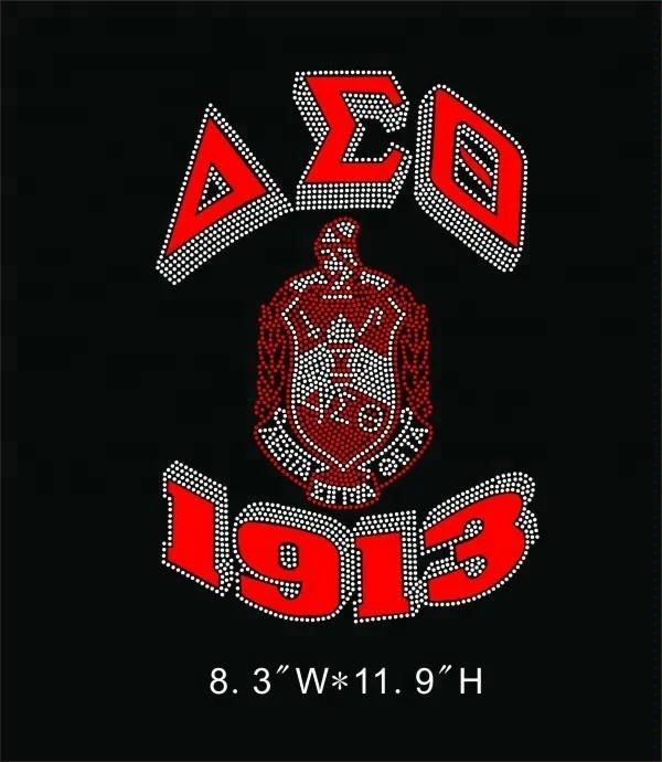 Переводные Стразы delta sigma theta aeo 1913, блестящий виниловый мотив со стразами