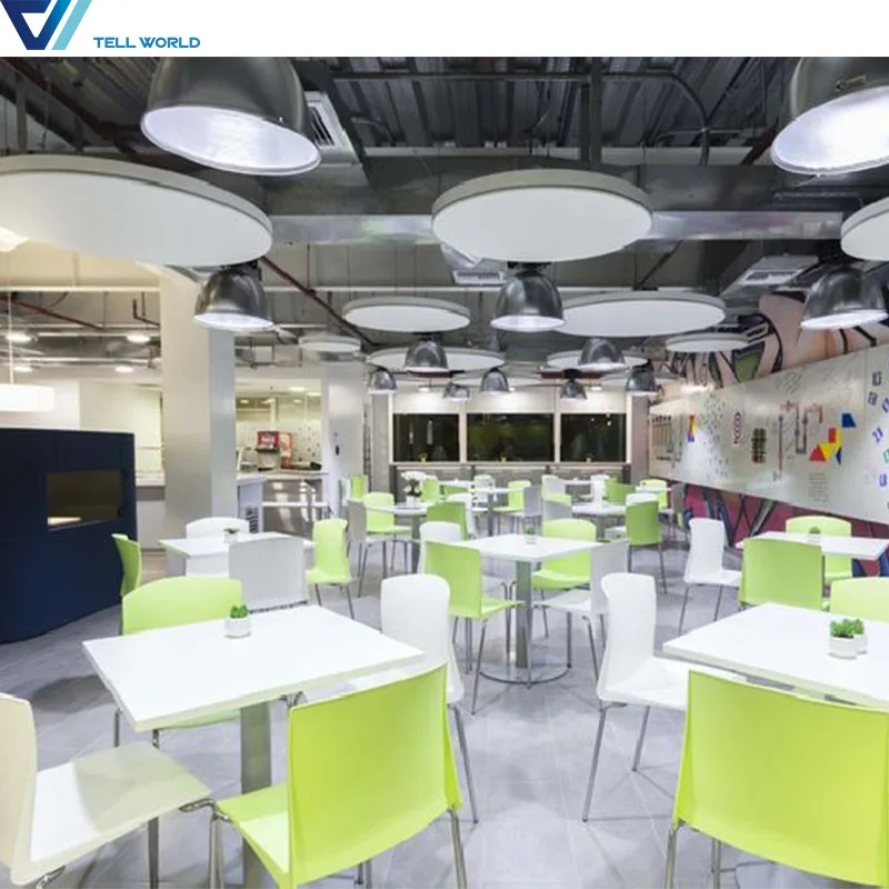 
Fast food chinese acrylic solid surface restaurant dinning table and chairs 