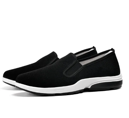 New design factory wholesale custom casual fashion lazy person canvas soft sole slip-On flat comfortable men canvas shoes