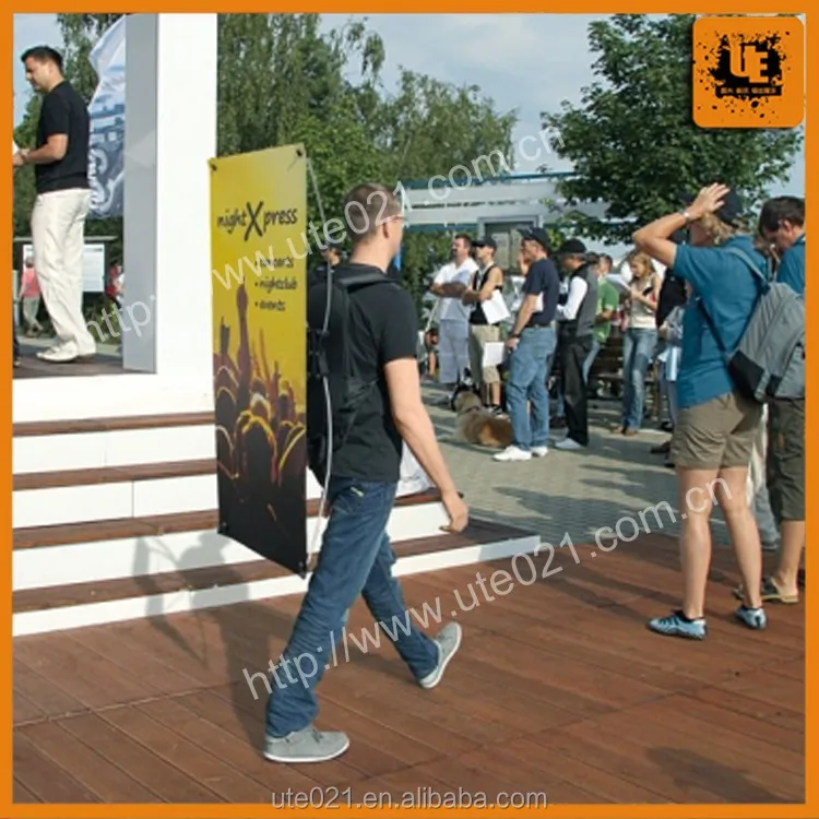 PVC Walking Billboard Advertising Backpack X Banner