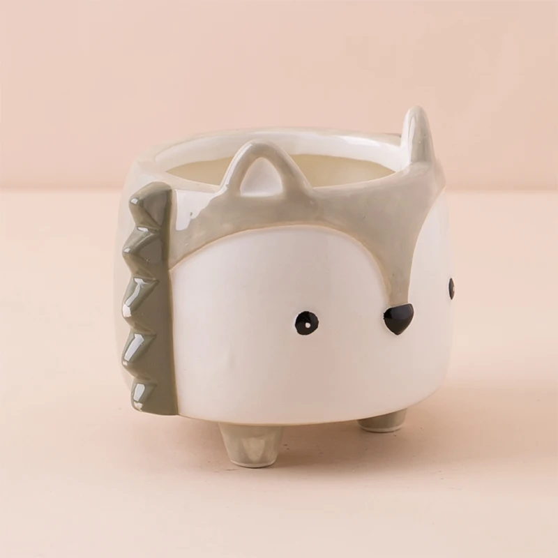 Decorative Cute Small Cheap Ceramic Animal squirrel  Shaped Planter Pot Made In China