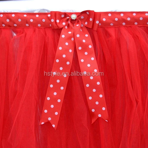 
Red Handmade Tutu Tulle Table Skirt Cover for Party Centerpiece SD103 