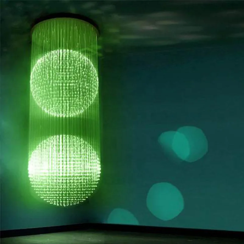 45 Вт RGB цветной светодиодный волоконно-оптический Хрустальный подвесной светильник для потолка ресторана