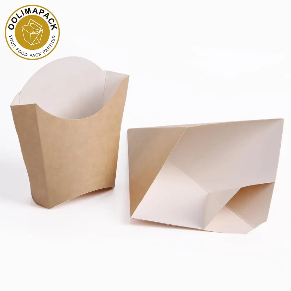 disposable kraft French fries food paper cone,wholesale paper french fries box for crepe food,french fries cone
