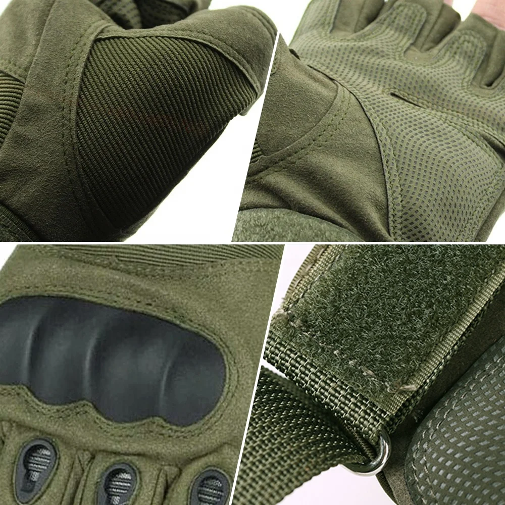 Outdoor Motorcycle Hard Knuckle Fingerless Gloves Motorbike Motocross Military Tactical Hunting Cycling Half Finger Protective