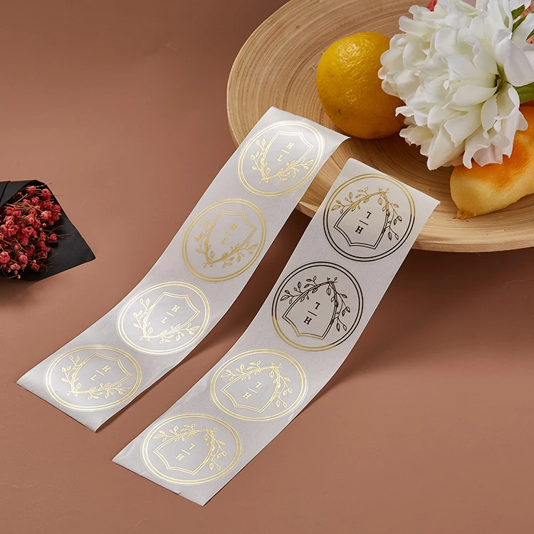 Custom Logo Gold Foil Plastic Printing Transparent Clear Waterproof Label Vinyl Sticker