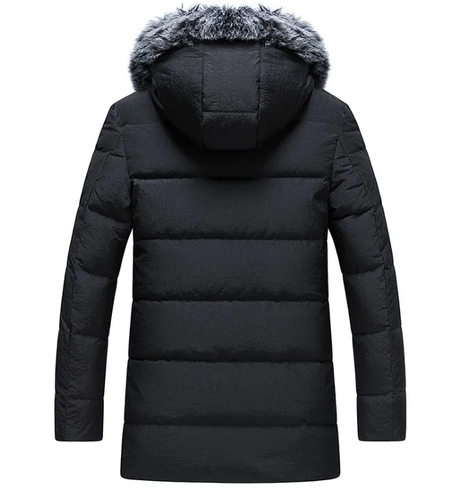 custom wholesale black long puffer parka jackets with hoody men fur parka for winter clothing man clothes