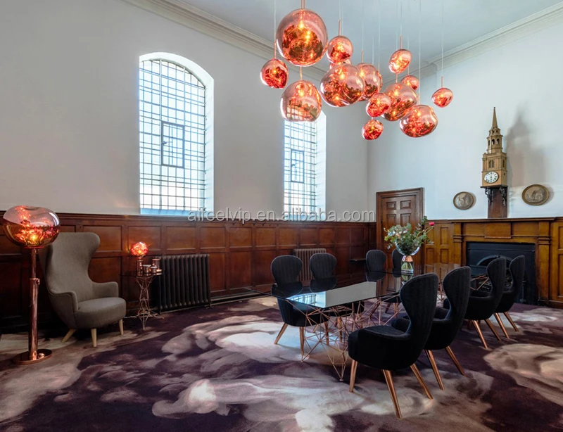 New style modern blow color glass irregularity ball shape gold metal holder pendant light for coffee shop or living room