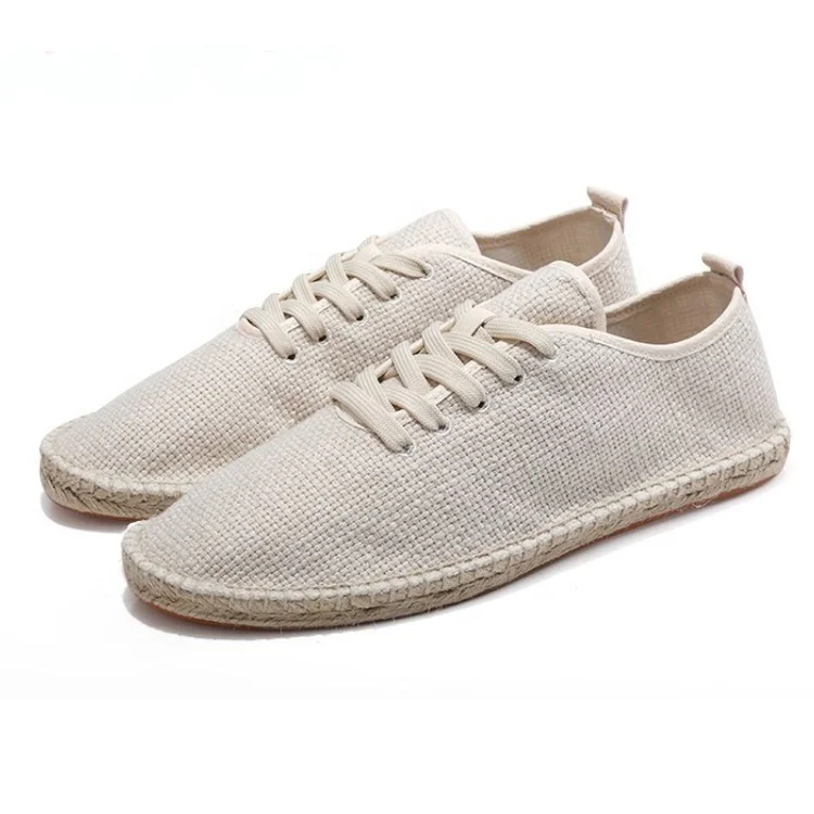 Wholesale casual men shoes factory custom hemp rope lace up espadrilles men