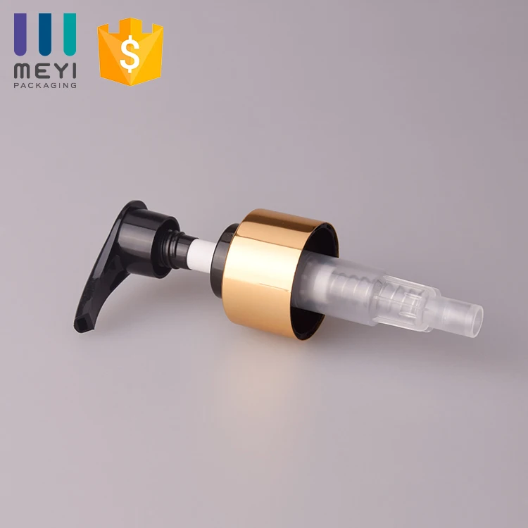 28/410 Aluminum shiny gold cosmetic soap dispenser pump penis pump lotion