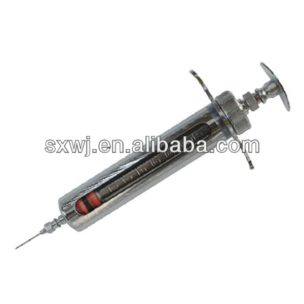 Metal syringe with needle for Veterinary injection