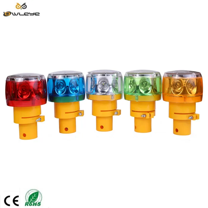 
road construction solar power LED blinking rotation barricade warning flash light for traffic safety 