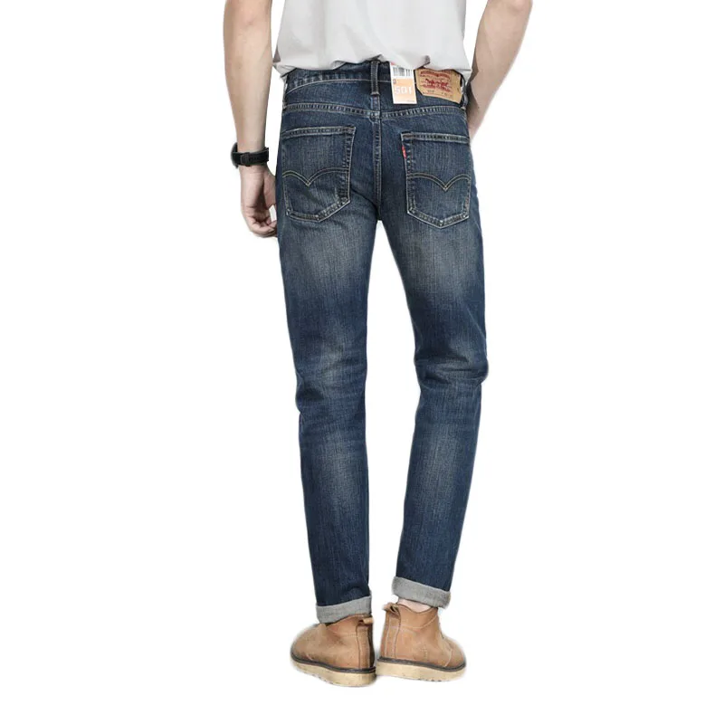 
501 2019 new collection high quality brand men fashion blue scratched slim fit straight leg denim jeans for man 