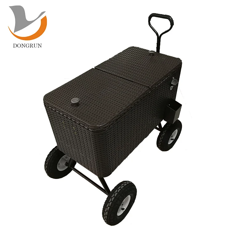 
80QT Large Capacity Cooler Cart With 10 Inch Inflatable Wheels 