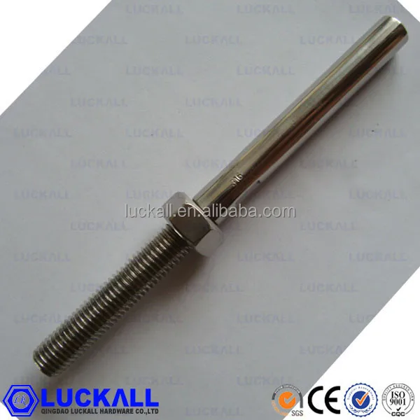Stainless Steel Swage Stud Thread Terminal, Swage Terminal Wire Rope Swaging Fitting