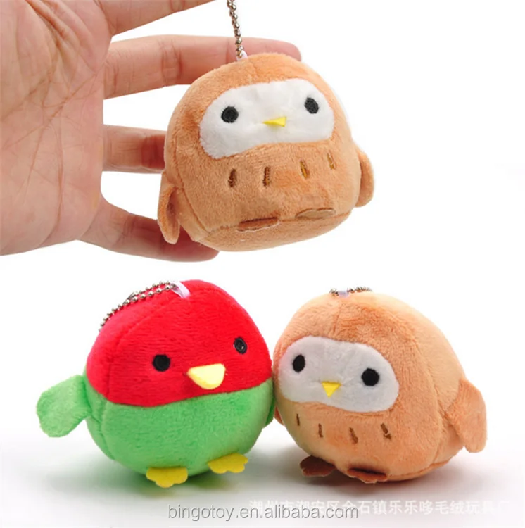 Cute stuffed plush bird keychain toy, custom mini plush animal keychain