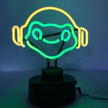 Oem factory amazon china suppliers 12VDC custom logo neon sculpture glass neon light custom bunny neon desk top lamp