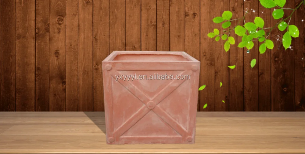 Square Fiberglass Cross Planter