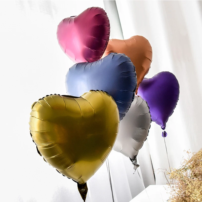 18inch Chrome Metallic Heart Star Round Helium Foil Balloons Birthday Party  Wedding  baby shower Decorations