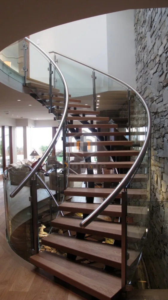  Изогнутая лестница современная деревянная дуга