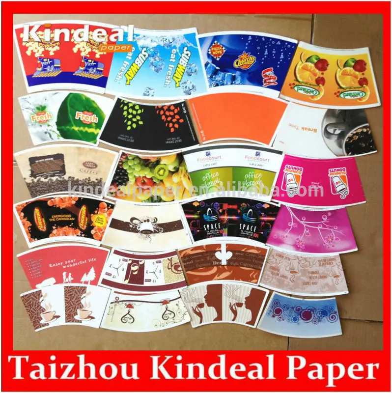 Foodgrade чп покрытием бумажный стаканчик вентилятор тепловой изоляции для кофе