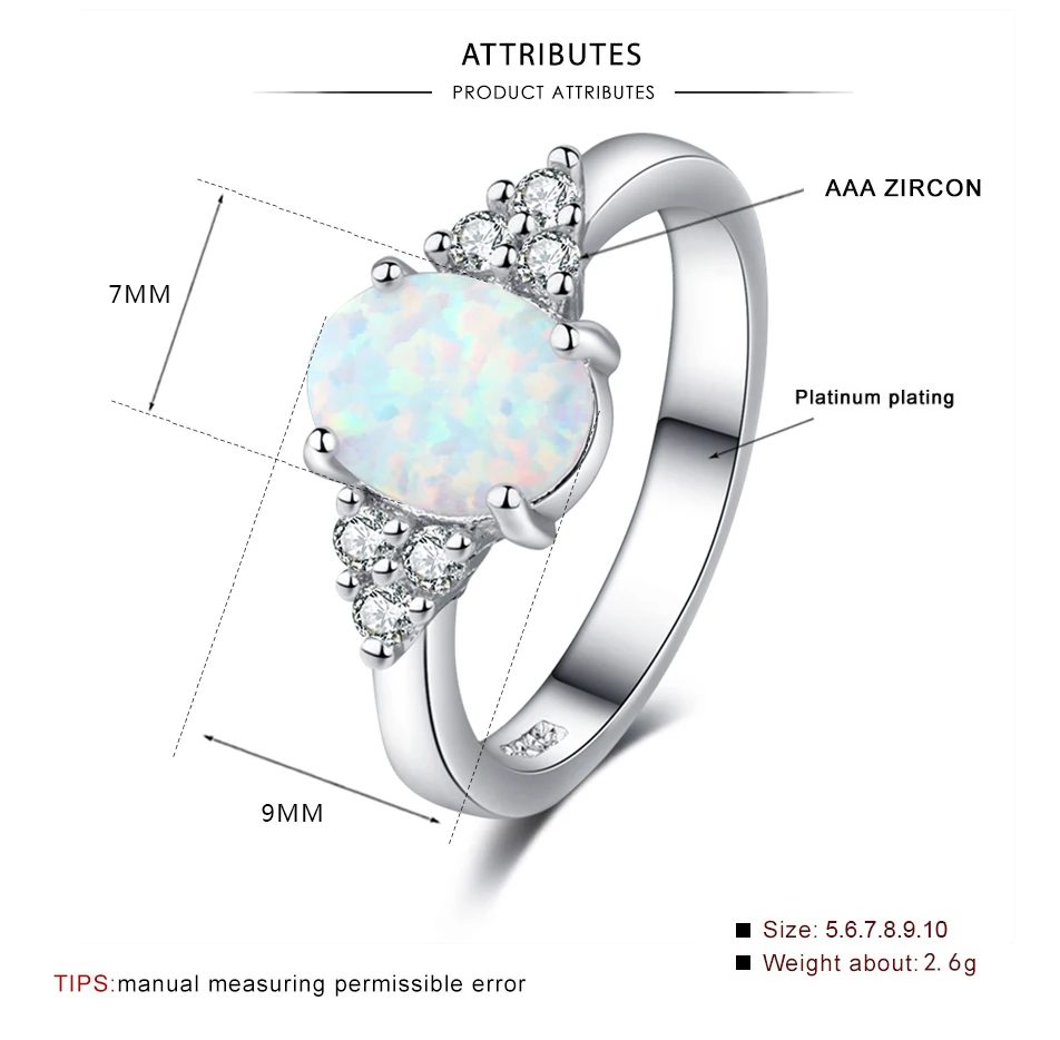 New fashion jewelry with white fire opal stone ring wholesale