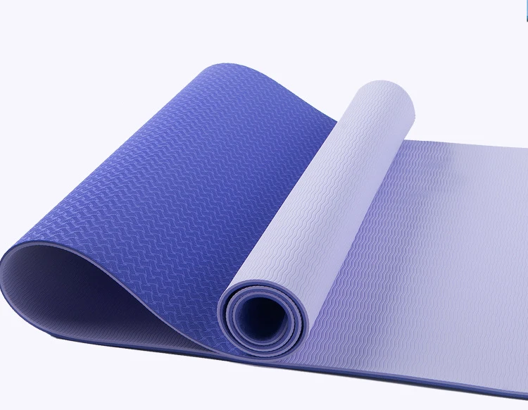 Custom Printed Home Fitness Equipment 2 Layers TPE Yoga Mat