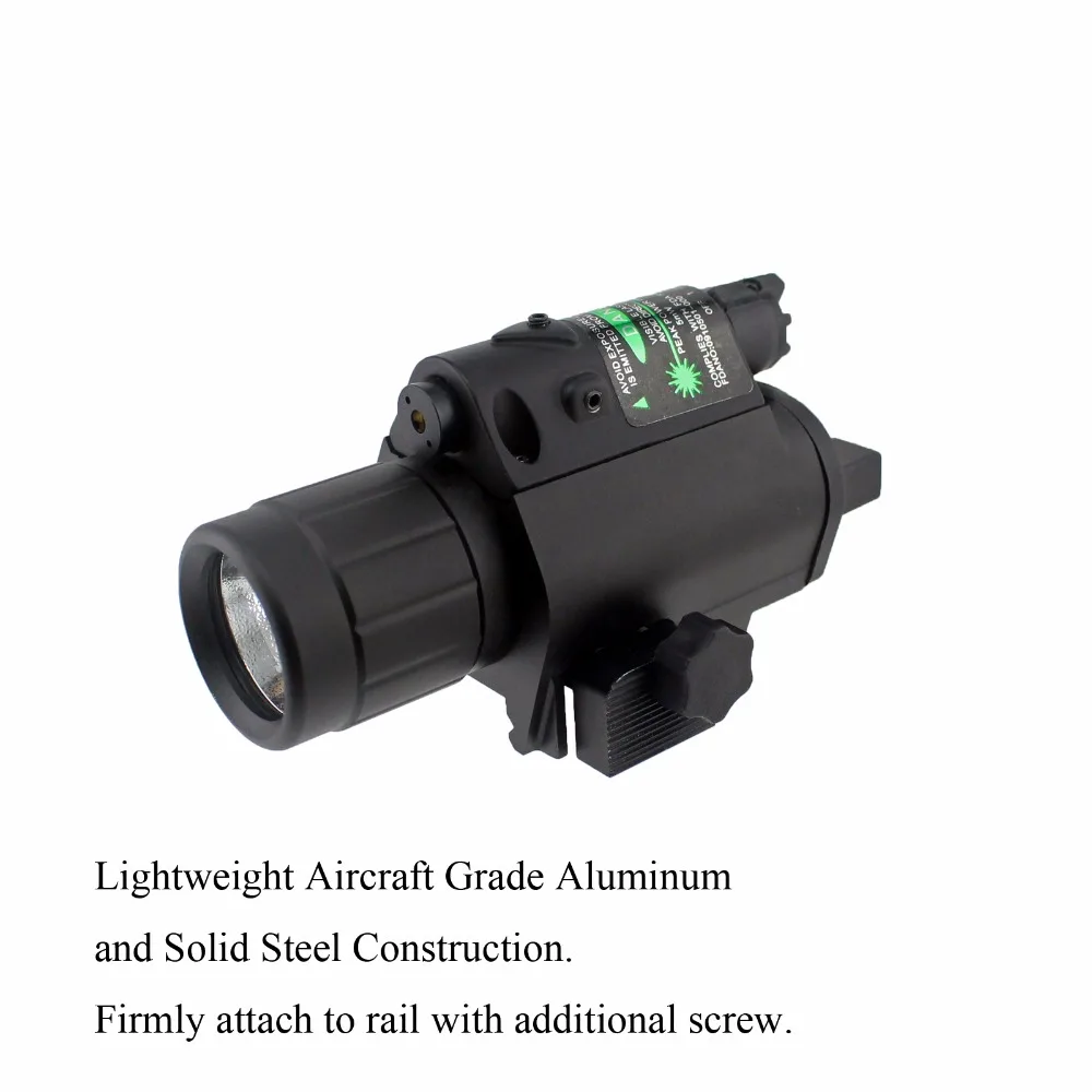 2 in 1Tactical  Green Laser Sight With 20mm Rail ar15 laser flashlight combo for Pistol