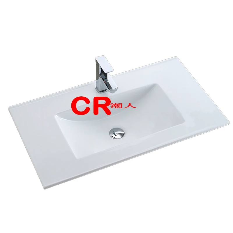 Прямоугольная раковина с одним отверстием, тонкая керамическая раковина, раковина для ванной комнаты, раковина для туалета