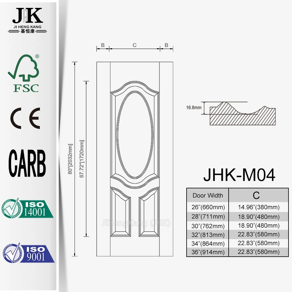 JHK Veneer Wood Door Latest Design of Veneer Molded Door Wood House Main Door Designs