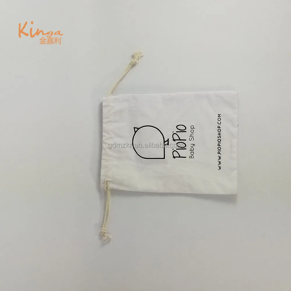 wholesale small plain white cosmetic packing pouch canvas cotton drawstring bag