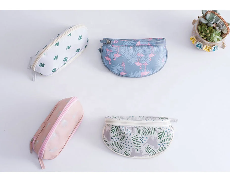 Custom Portable Cosmetic Bag Double Layer Travel MakeUp Pouch Bag Make Up Bag