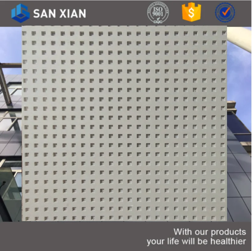 
Acoustic decorative fireproof perforated suspended plasterboard 