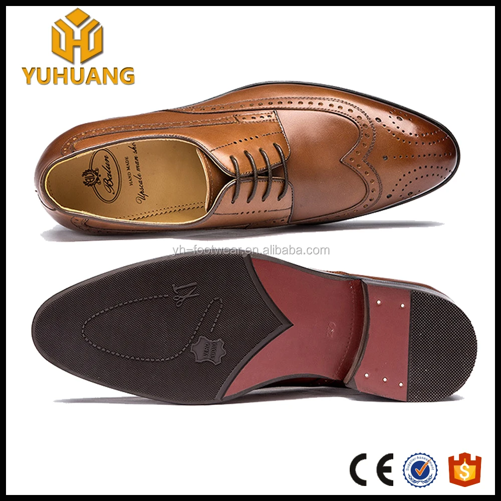 
Yuhuang round toe full brogues full grain calf leather bespoke mens handmade shoes 