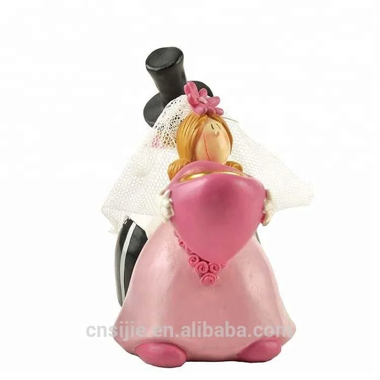 High Quality Polyresin Bride and Broom Wedding Figurines with Candle Holder