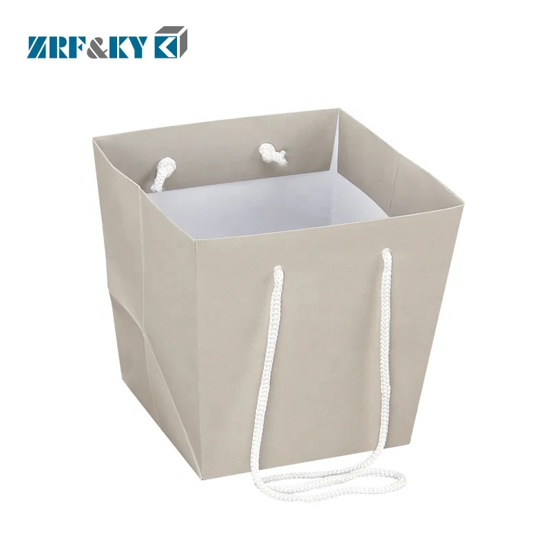 Custom Retail Fresh Flower Packaging Gift Shopping Decorative Paper Tote Bags